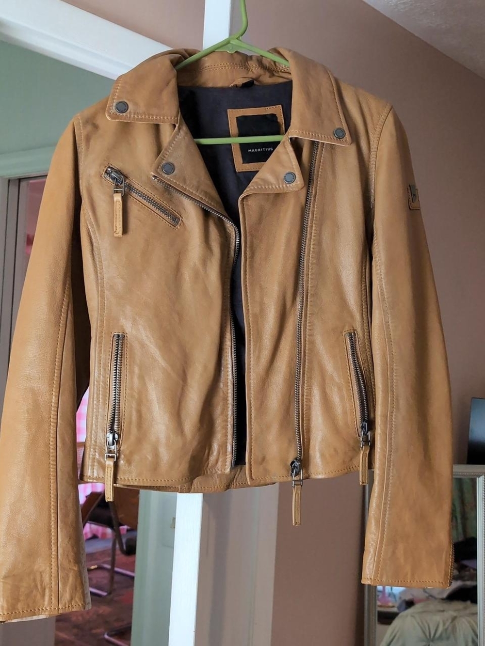 Mauritius Leather Motorcycle Jacket With Stars